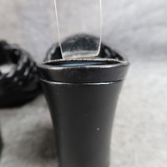 Anne Klein Shoes Womens 5 Sandal Mule Slide Pump Woven Straps Block Heel Black - Picture 15 of 16